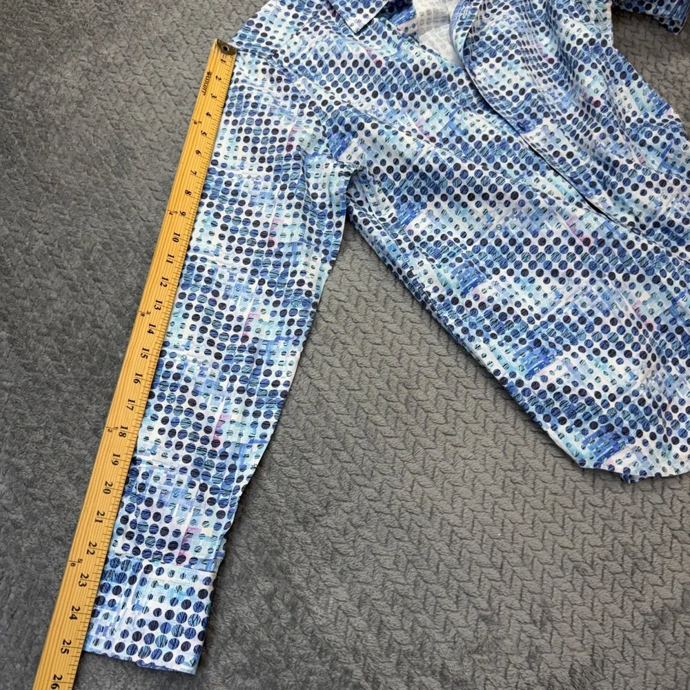 Robert Graham Shirt Mens S Classic Fit Blue Dot Cotton Long Sleeve Geometric